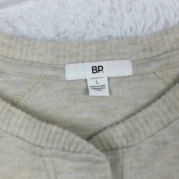 Bp Womens Pullover Sweater Beige Long Sleeve Jewel Neck Tight Knit L New - Picture 6 of 8